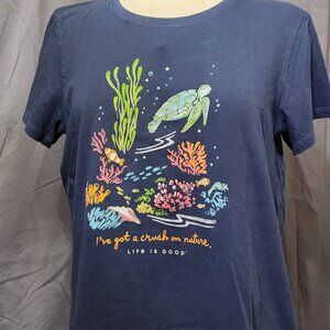 LIFE IS GOOD TSHIRT BLUE WITH GRAPHIC